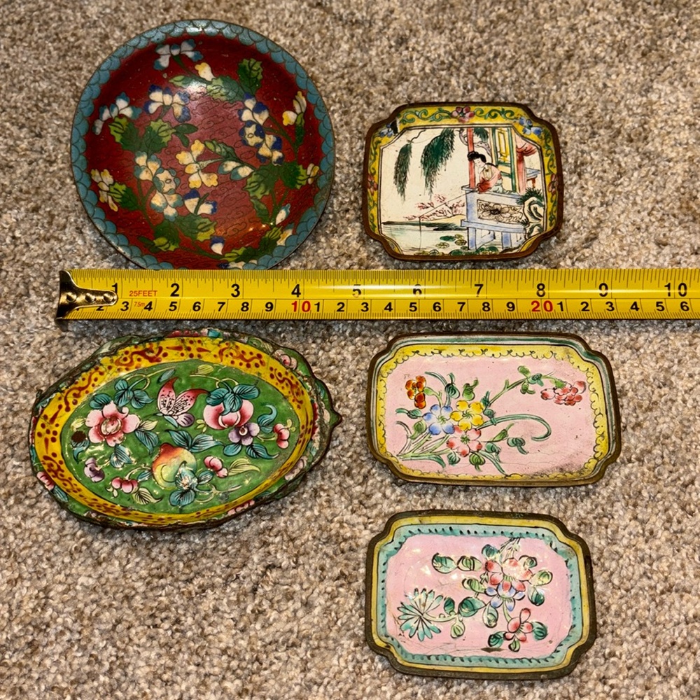 Antique Chinese Cloisonné trays